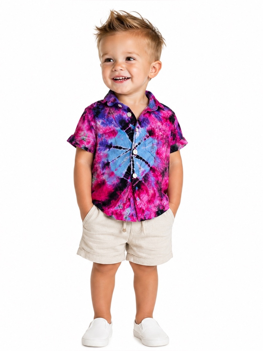 Midnight Sun Baby Tie Dye Button Up Shirt